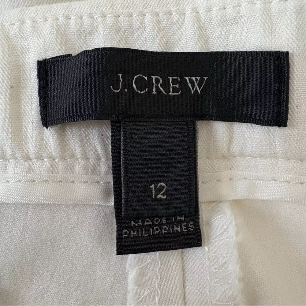 J. Crew White Martie‎ Crop Pants Stretch Cotton Blend Women’s Size 12 (1261) - Picture 5 of 7